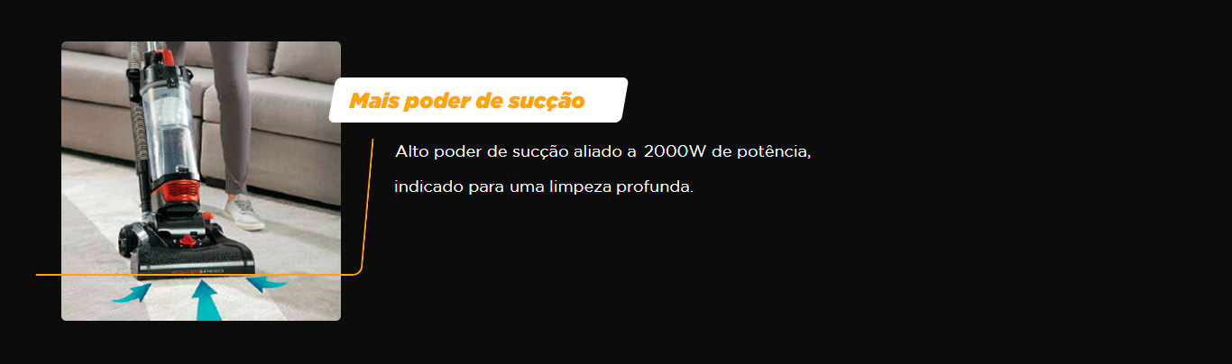 Aspirador de Pó WAP 2000W Preto e Vermelho Power Speed FW006008 220V